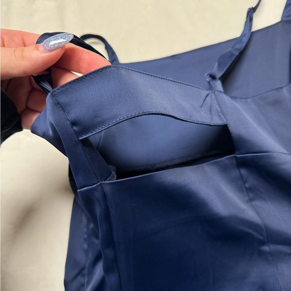 Urban Outfitters - Navy Silk Mini Dress - Picture 3 of 4